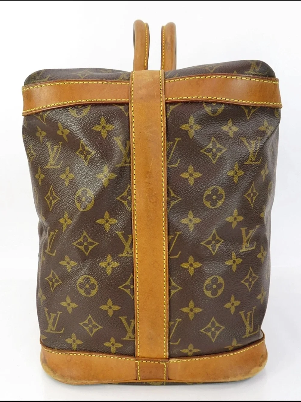 Louis Vuitton Monogram Canvas Tote with Tan Leather Trim